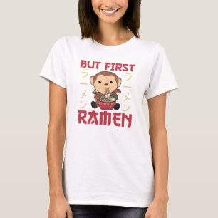 Ramen Japanese Noodles Sweet Monkey Eats Ramen T-Shirt