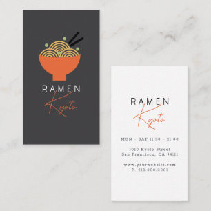 Ramen Japanese Restaurant Grey Business Card