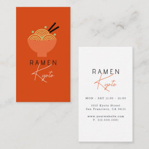 Ramen Japanese Restaurant Red Business Card