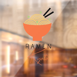Ramen/Japanese Restaurant White Modern Business Window Cling