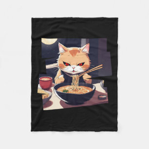 Ramen Kawaii Cat Anime 1 Fleece Blanket