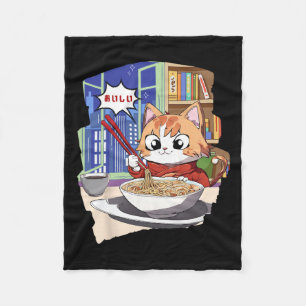 Ramen Kawaii Cat Anime Fleece Blanket