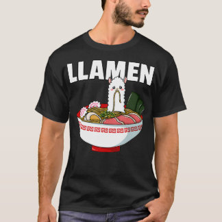 Ramen Llama Noodle Llamen Japanese Bowl Cup Miso  T-Shirt