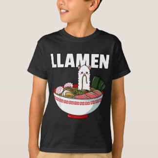 Ramen Llama Noodle Llamen Japanese Bowl Cup Miso T-Shirt