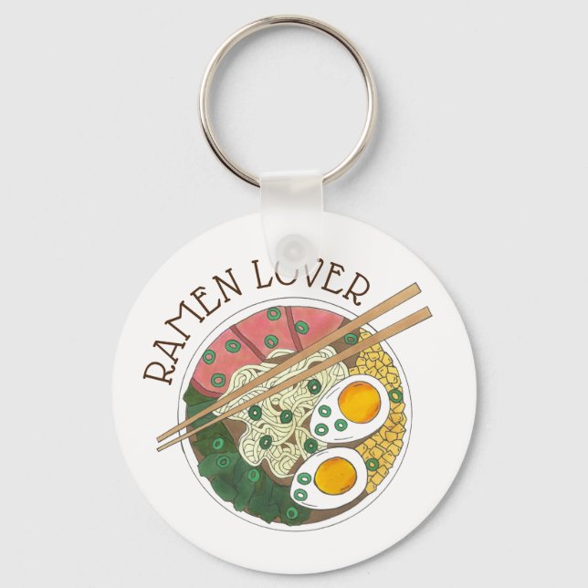 Ramen Lover Japanese Food Miso Noodles Soup Bowl Keychain (Front)