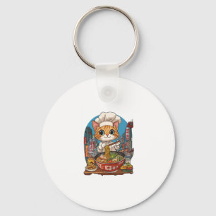Ramen Neko � Funny Cat Chef Anime Food Keychain