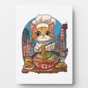 Ramen Neko � Funny Cat Chef Anime Food Plaque