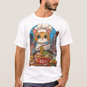 Ramen Neko � Funny Cat Chef Anime Food T-Shirt
