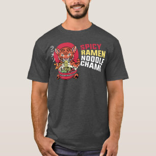 Ramen Noodle Bowl Love Japanese Kawaii Tiger Spicy T-Shirt