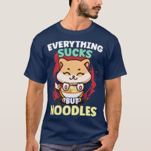 Ramen Noodle Cat Pastel Goth Lover Kawaii Japanes T-Shirt