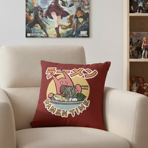 Ramen Noodle Monster Ramen Time! Throw Pillow