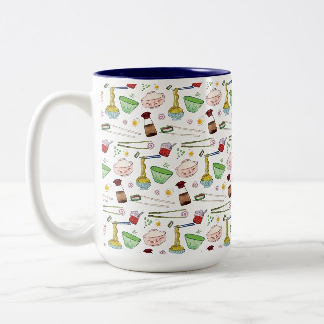 Ramen Noodle Soup Two-Tone Coffee Mug (Left)