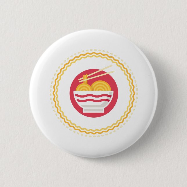 ramen noodles 2 inch round button (Front)