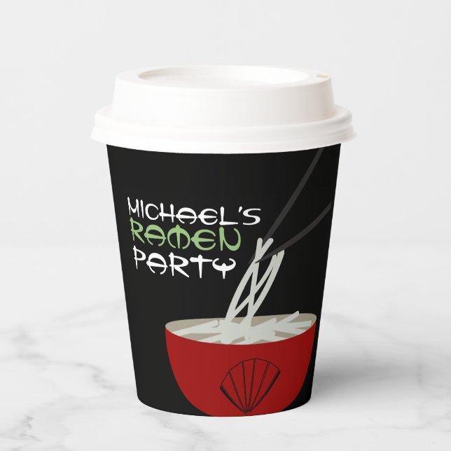 Ramen Noodles Asian Bowl Party Paper Cups (Front)