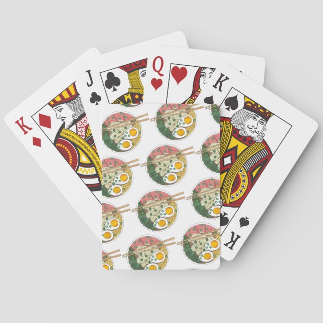 Ramen Noodles Bowl Japanese Food Restaurant Foodie Playing Cards (Back)