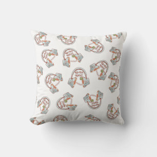 Ramen noodles music pattern throw pillow