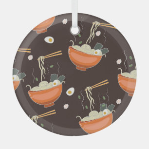 Ramen Noodles: Vintage Graphics Glass Ornament