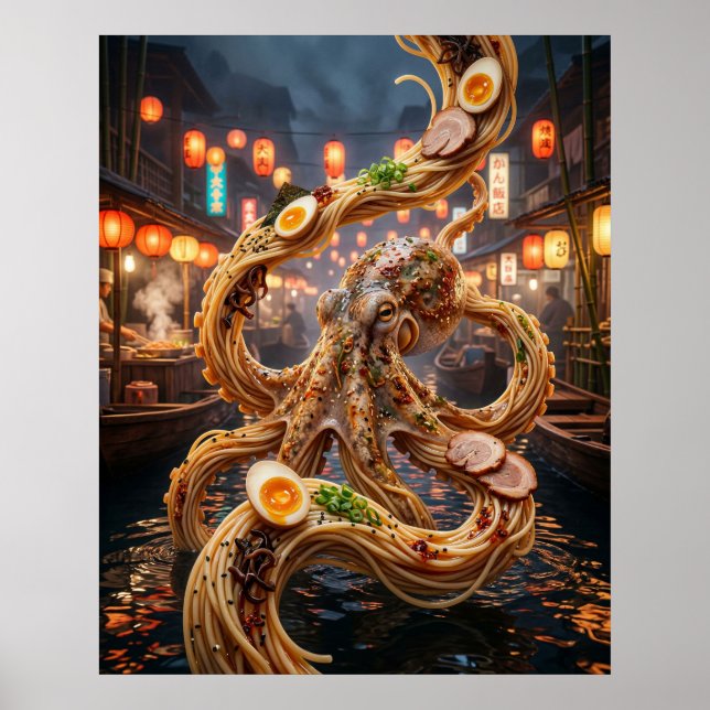 Ramen Octopus Market Poster (Front)