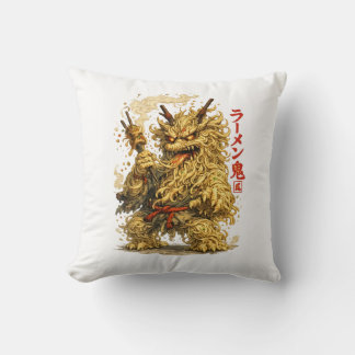 Ramen Oni – Japanese Noodle Demon Throw Pillow