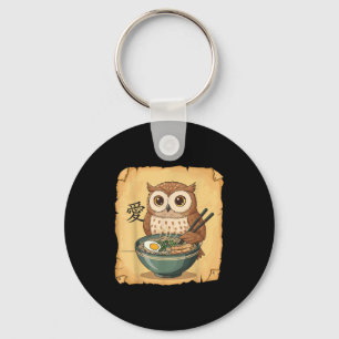 Ramen Owl Noodle Kawaii Lover Japanese Funny Graph Keychain