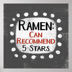 Ramen Review 5 Étoiles Poster Wall Art