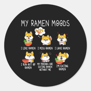 Ramen Shiba Inu Dog Lover Japanese Noodles For Men Classic Round Sticker