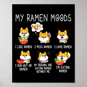 Ramen Shiba Inu Dog Lover Japanese Noodles For Men Poster