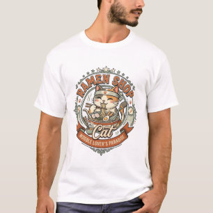 Ramen Shop Cat Ramen Shop Cat Vintage Vector Art S T-Shirt