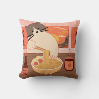 Ramen Slurp Throw Pillow