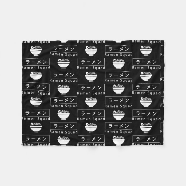Ramen Squad Ironic Japanese Noodle Food  Fleece Blanket (Front (Horizontal))