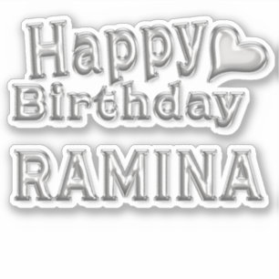 Ramina Happy Birthday silver sticker