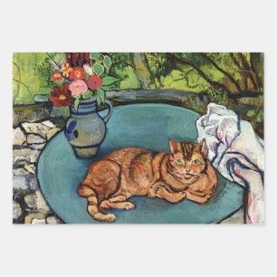 Raminou and Pitcher with Carnations Wrapping Paper Sheet