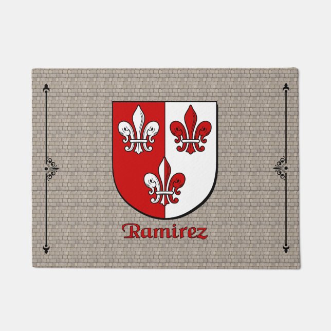 Ramirez Historical Shield on Cobblestone Doormat (Front)