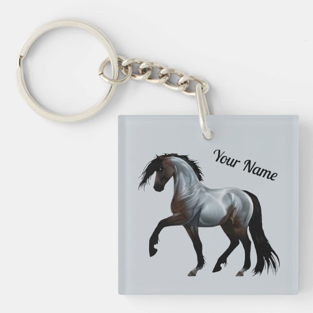 Ramirez - Spanish horse, running -  Keychain (Front)