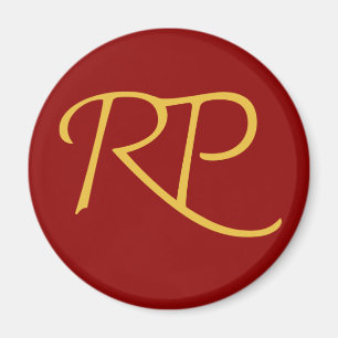 RAMO & PAUL logo red gold round Magnet