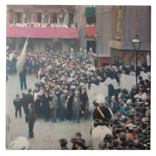 Ramon Casas - The Corpus Christi Procession Tile