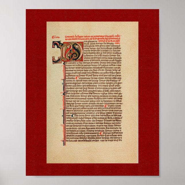 Ramon Llull: 13th Century Illuminated Manuscript Poster (Front)