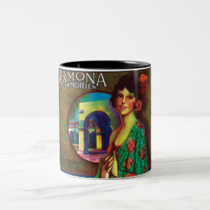Ramona Memories Vintage Beautiful Mexican Roses Two-Tone Coffee Mug