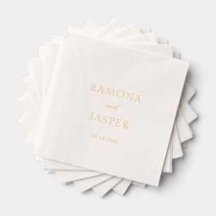Ramona Minimal Elegant Wedding Foil Napkins