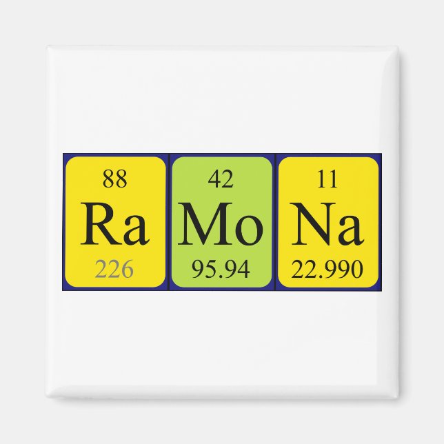Ramona periodic table name magnet (Front)