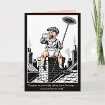Ramoneur bébé victorien. Carte bébé drôle