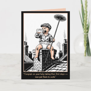 Ramoneur bébé victorien. Carte bébé drôle