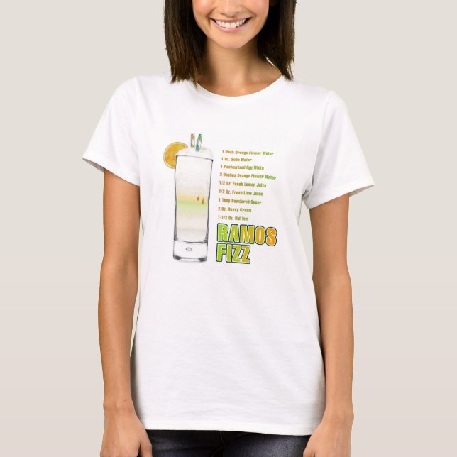 Ramos Gin Fizz Cocktail Recipe Art Clothing &  T-Shirt (Front)