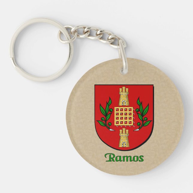 Ramos Historical Shield and Spanish Flag Keychain (Front)