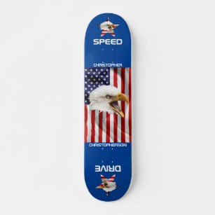Rampant Eagle, The American Flag, Patriotic Skateboard