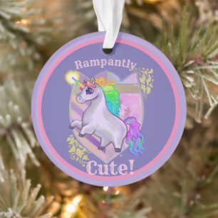 Rampantly Cute Unicorn Ceramic Ornament