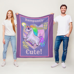 Rampantly Cute Unicorn Fleece Blanket