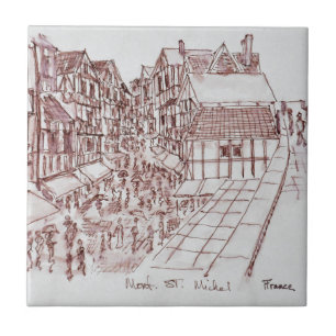 Ramparts, Mont Saint-Michel   Normandy, France Tile