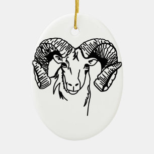 Rams Ceramic Ornament