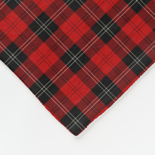 Ramsay Clan Black and Red Tartan Fleece Blanket
